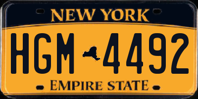 NY license plate HGM4492