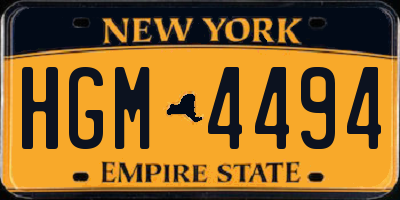 NY license plate HGM4494