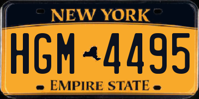 NY license plate HGM4495