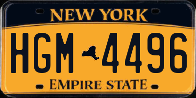 NY license plate HGM4496