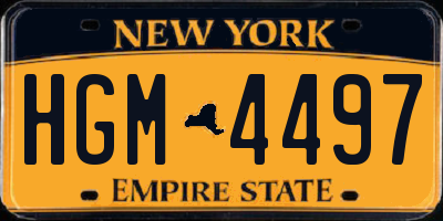 NY license plate HGM4497