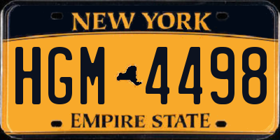 NY license plate HGM4498