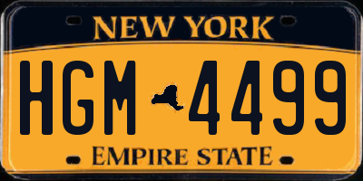 NY license plate HGM4499