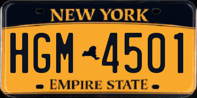 NY license plate HGM4501