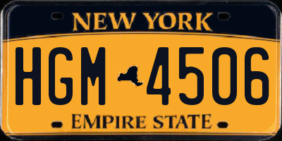 NY license plate HGM4506