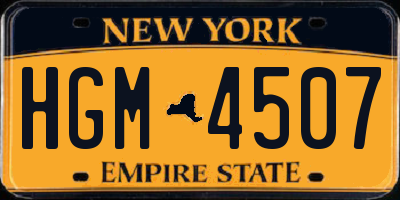 NY license plate HGM4507