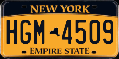 NY license plate HGM4509