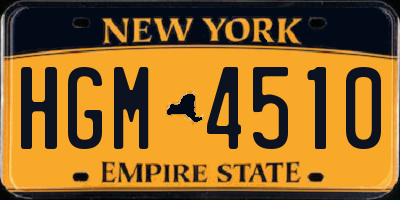 NY license plate HGM4510