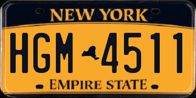 NY license plate HGM4511