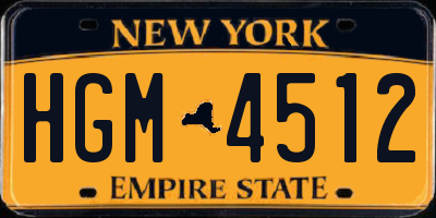 NY license plate HGM4512