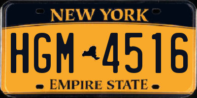 NY license plate HGM4516