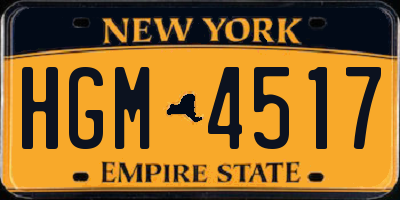 NY license plate HGM4517