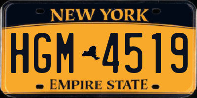 NY license plate HGM4519