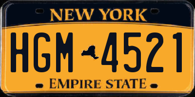 NY license plate HGM4521