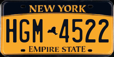 NY license plate HGM4522