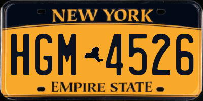 NY license plate HGM4526