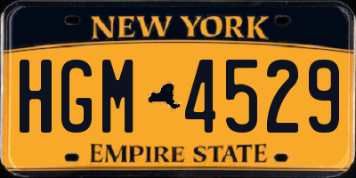 NY license plate HGM4529