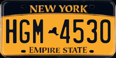 NY license plate HGM4530