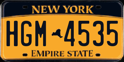 NY license plate HGM4535