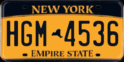 NY license plate HGM4536