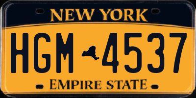 NY license plate HGM4537