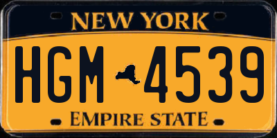 NY license plate HGM4539