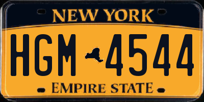 NY license plate HGM4544