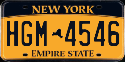 NY license plate HGM4546