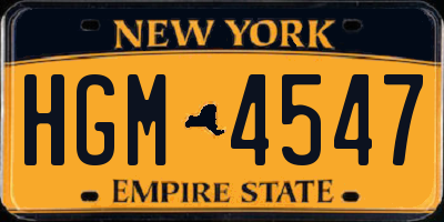 NY license plate HGM4547