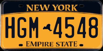 NY license plate HGM4548