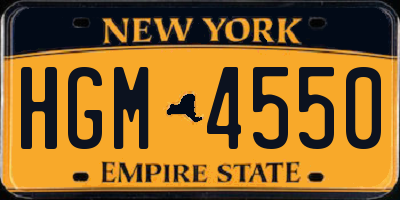 NY license plate HGM4550