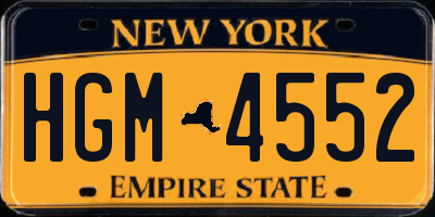 NY license plate HGM4552