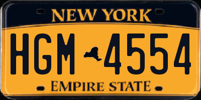 NY license plate HGM4554