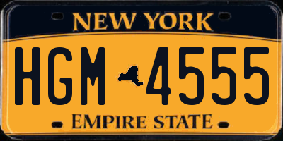 NY license plate HGM4555