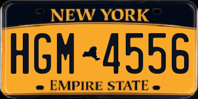 NY license plate HGM4556