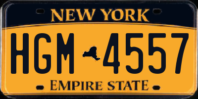 NY license plate HGM4557