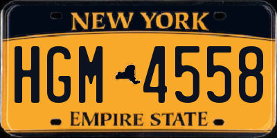 NY license plate HGM4558