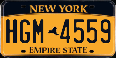 NY license plate HGM4559