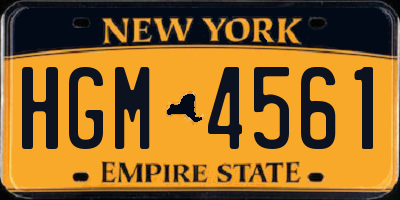 NY license plate HGM4561