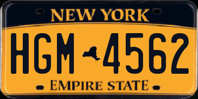 NY license plate HGM4562