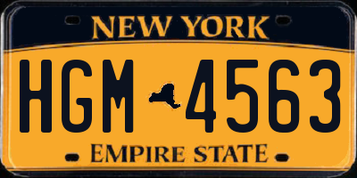 NY license plate HGM4563