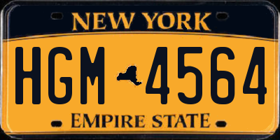 NY license plate HGM4564