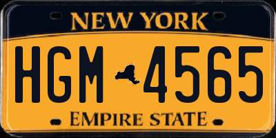 NY license plate HGM4565