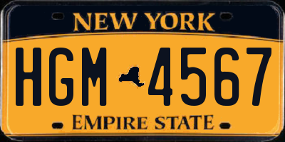 NY license plate HGM4567