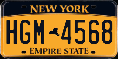 NY license plate HGM4568