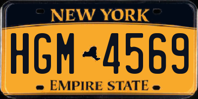 NY license plate HGM4569