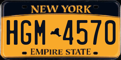 NY license plate HGM4570