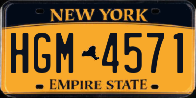 NY license plate HGM4571