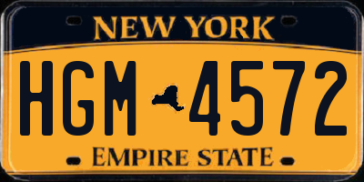 NY license plate HGM4572