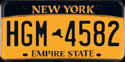 NY license plate HGM4582